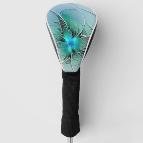 Abstract With Blue Modern Fractal Art Golf Head Cover
