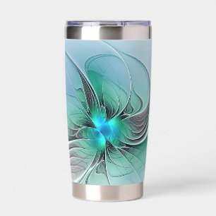 Abstract With Blue, Modern Fractal Art Insulated Tumbler