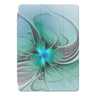 Abstract With Blue, Modern Fractal Art iPad Pro Cover