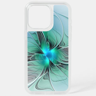 Abstract With Blue, Modern Fractal Art iPhone 15 Pro Max Case