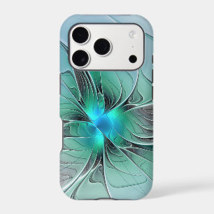 Abstract With Blue, Modern Fractal Art iPhone 17 Pro Case