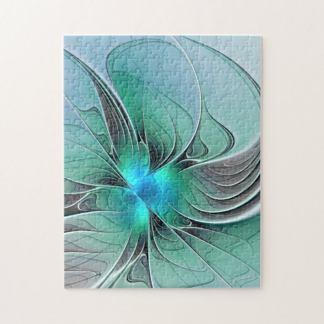 Abstract With Blue, Modern Fractal Art Jigsaw Puzzle (Vertical)