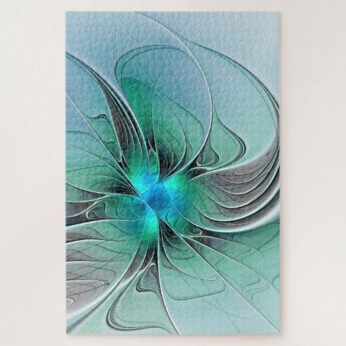 Abstract With Blue Modern Fractal Art Jigsaw Puzzle