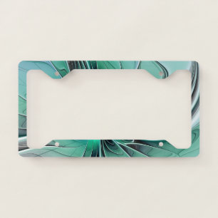 Abstract With Blue, Modern Fractal Art License Plate Frame