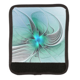 Abstract With Blue, Modern Fractal Art Luggage Handle Wrap