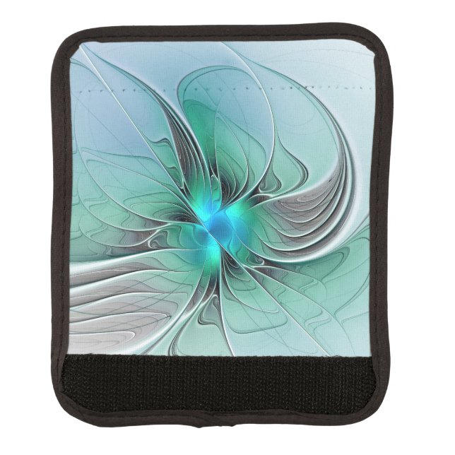 Abstract With Blue, Modern Fractal Art Luggage Handle Wrap (Front)