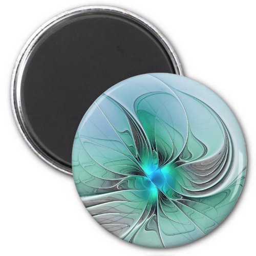 Abstract With Blue Modern Fractal Art Magnet
