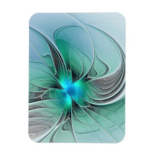 Abstract With Blue, Modern Fractal Art Magnet