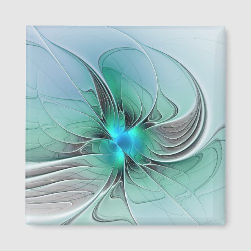 Abstract With Blue Modern Fractal Art Magnet