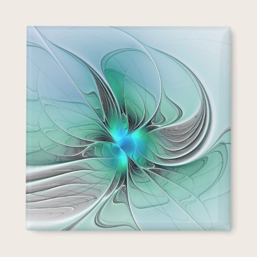 Abstract With Blue, Modern Fractal Art Magnet Abstract With Blue, Modern Fractal Art Magnet