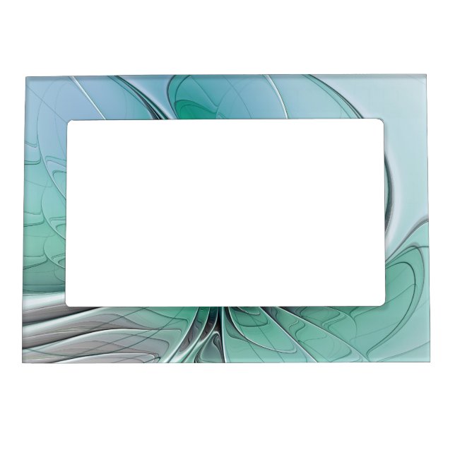 Abstract With Blue, Modern Fractal Art Magnetic Frame (Front)