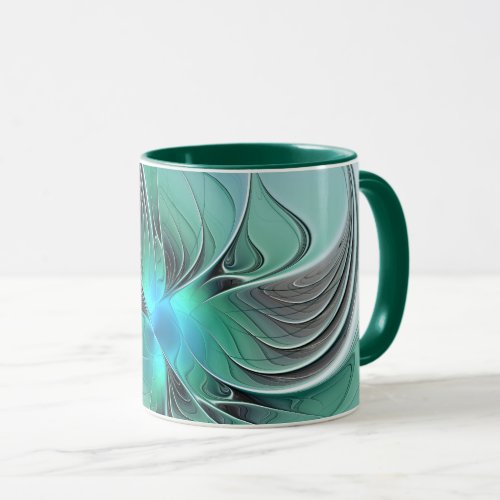 Abstract With Blue Modern Fractal Art Mug