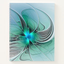 Abstract With Blue, Modern Fractal Art Notebook