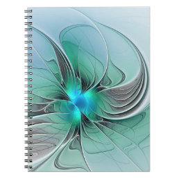 Abstract With Blue, Modern Fractal Art Notebook