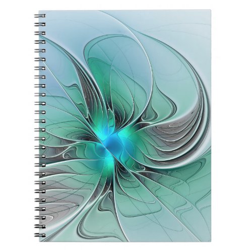 Abstract With Blue Modern Fractal Art Notebook