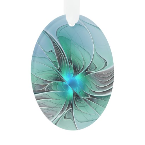 Abstract With Blue, Modern Fractal Art Ornament
