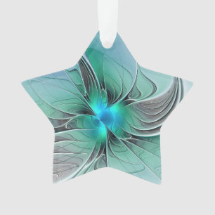 Abstract With Blue, Modern Fractal Art Ornament