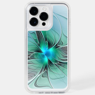 Abstract With Blue, Modern Fractal Art OtterBox iPhone 14 Pro Max Case