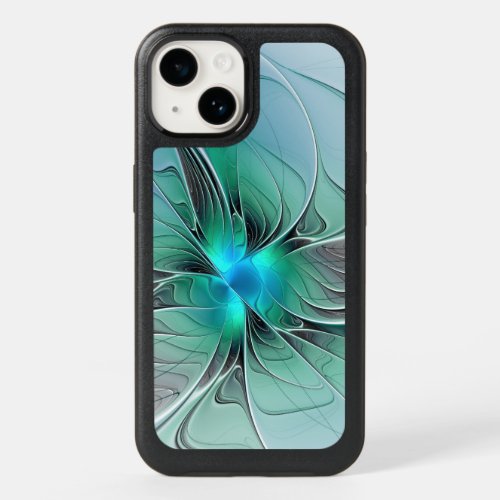 Abstract With Blue Modern Fractal Art OtterBox iPhone 14 Case