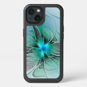 Abstract With Blue, Modern Fractal Art iPhone 13 Case