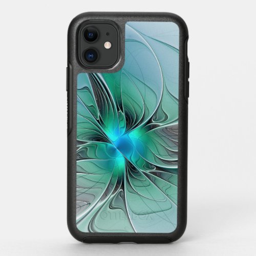 Abstract With Blue Modern Fractal Art OtterBox Symmetry iPhone 11 Case