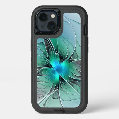 Abstract With Blue Modern Fractal Art iPhone 13 Case