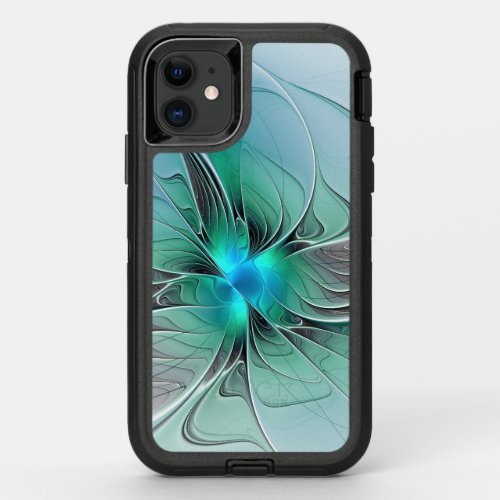 Abstract With Blue Modern Fractal Art OtterBox Defender iPhone 11 Case