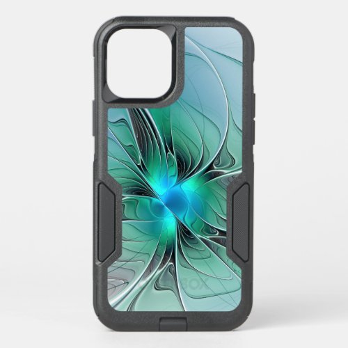 Abstract With Blue Modern Fractal Art OtterBox Commuter iPhone 12 Case