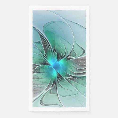 Abstract With Blue Modern Fractal Art Paper Guest Towels
