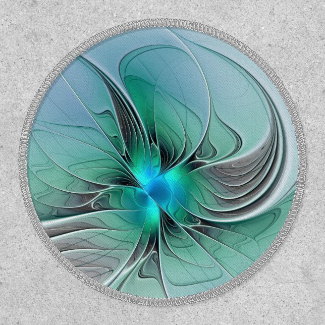Abstract With Blue, Modern Fractal Art Patch (Front)