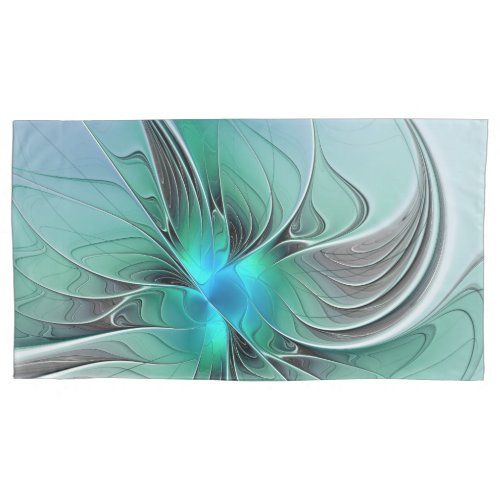 Abstract With Blue Modern Fractal Art Pillow Case