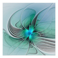Abstract With Blue, Modern Fractal Art