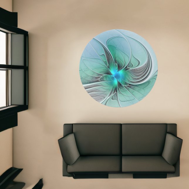 Abstract With Blue, Modern Fractal Art Rug (Insitu (Indoor 1))