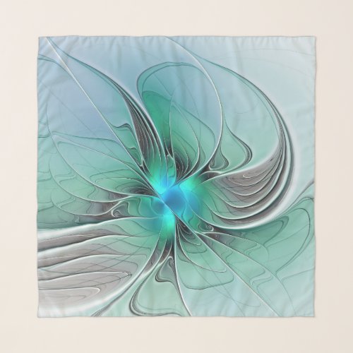 Abstract With Blue Modern Fractal Art Scarf