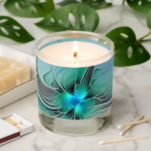Abstract With Blue, Modern Fractal Art Scented Candle