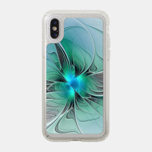 Abstract With Blue, Modern Fractal Art Speck iPhone XS Case
