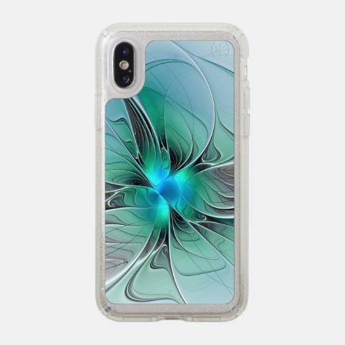 Abstract With Blue Modern Fractal Art Speck iPhone XS Case