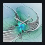 Abstract With Blue, Modern Fractal Art Square Wall Clock<br><div class="desc">Unusual abstract art for You .
Design for your square wall clock and more.</div>