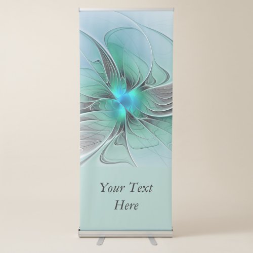 Abstract With Blue Modern Fractal Art Text Retractable Banner