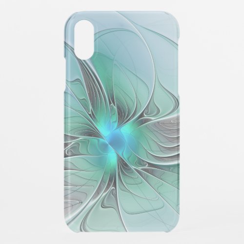Abstract With Blue Modern Fractal Art iPhone XR Case