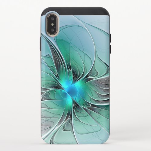 Abstract With Blue Modern Fractal Art iPhone XS Max Slider Case