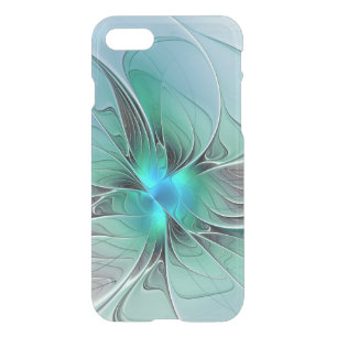 Abstract With Blue, Modern Fractal Art iPhone SE/8/7 Case