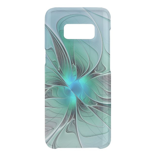 Abstract With Blue, Modern Fractal Art Uncommon Samsung Galaxy Case (Back)