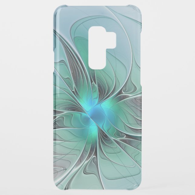 Abstract With Blue, Modern Fractal Art Uncommon Samsung Galaxy Case (Back)