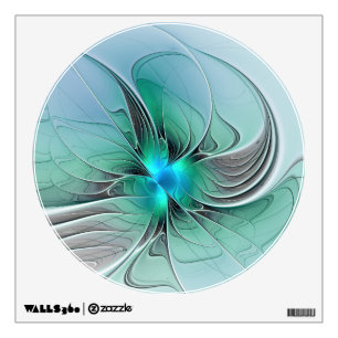Abstract With Blue, Modern Fractal Art Wall Decal