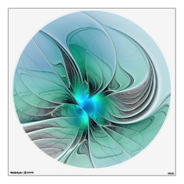 Abstract With Blue, Modern Fractal Art Wall Decal