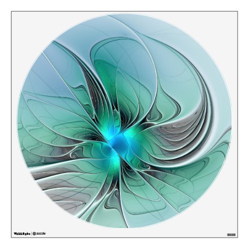 Abstract With Blue Modern Fractal Art Wall Decal
