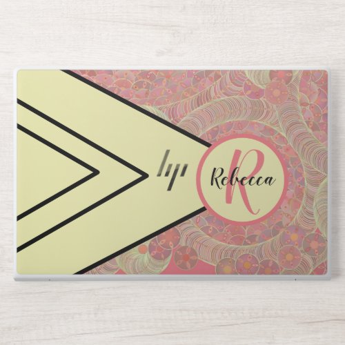 Abstract with Monogram HP Laptop Skin