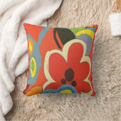 Abstract With Tropical Flowers Throw Pillow (Blanket)