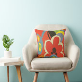 Abstract With Tropical Flowers Throw Pillow (Chair)